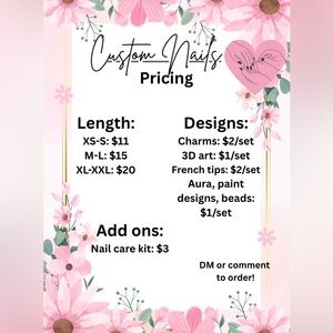Gorgeous, High Quality Custom Nails - Pricing